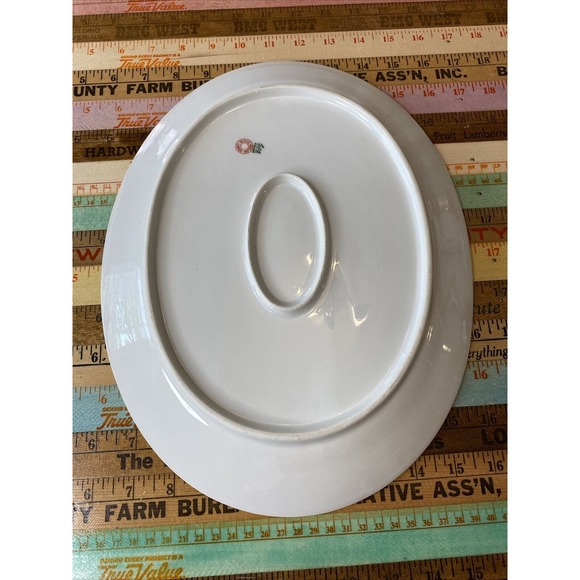 LIMOGES France Haviland Serving Platter Blue Floral Porcelain Bowl Tray 2 Pcs - Picture 3 of 16